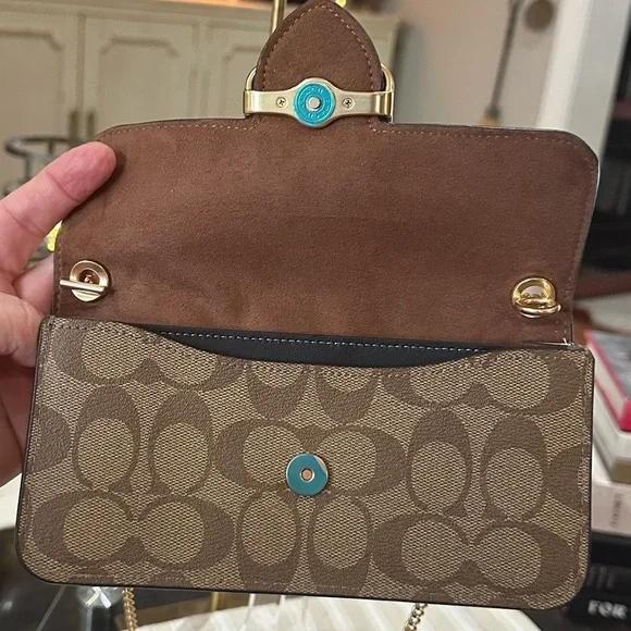 COACH Signature Colorblock Morgan Crossbody in Khaki/Multi, BNWT - Picture 12 of 16